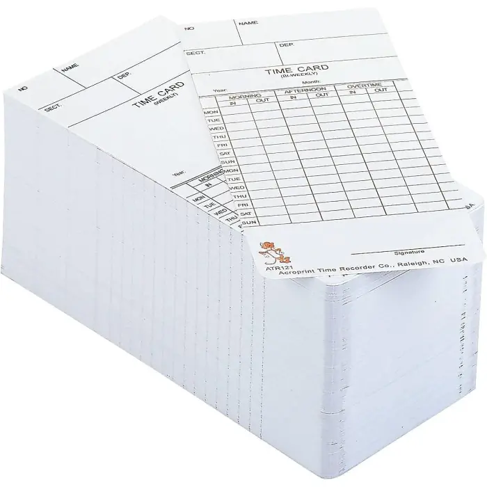 Acroprint Time Cards ATR121 Weekly/Biweekly 250-Pack variant 1