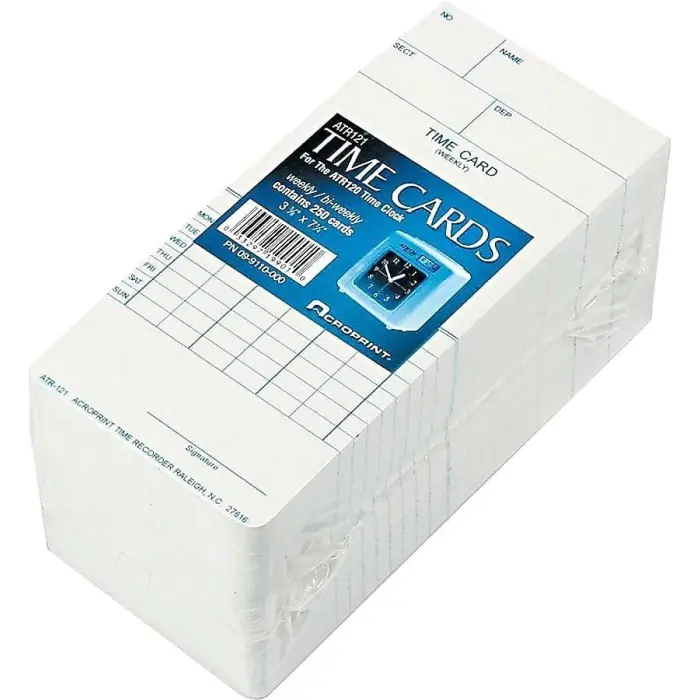 Acroprint Time Cards ATR121 Weekly/Biweekly 250-Pack variant 2