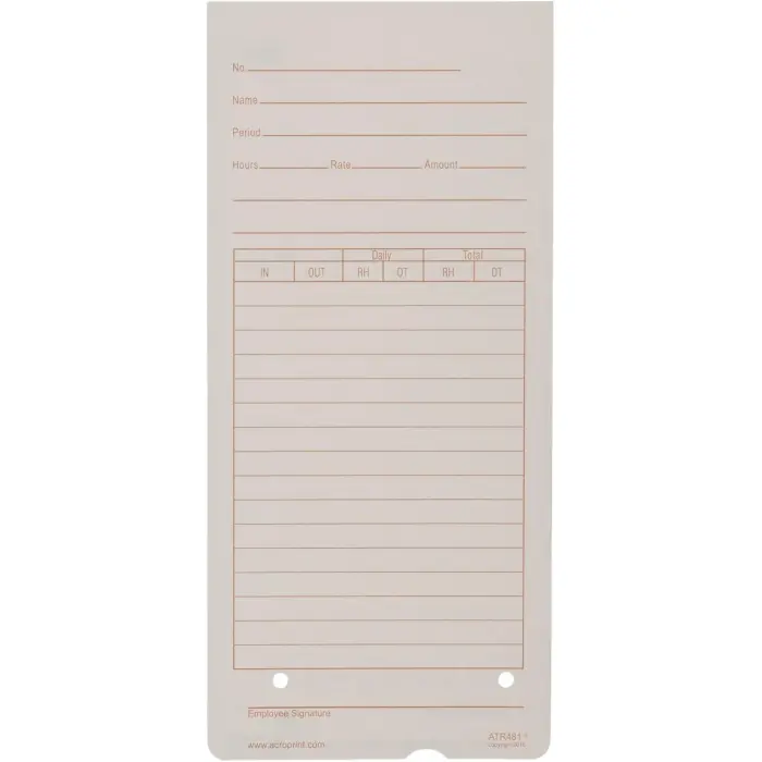 Acroprint Time Cards for ATR480 50-Pack variant 2