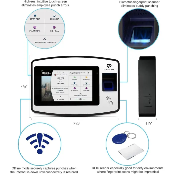 Acroprint CP200 Cloud Time Clock with Finger Sensor variant 1