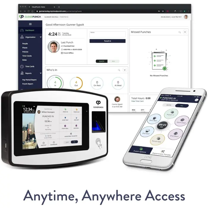 Acroprint CP200 Cloud Time Clock with Finger Sensor variant 2