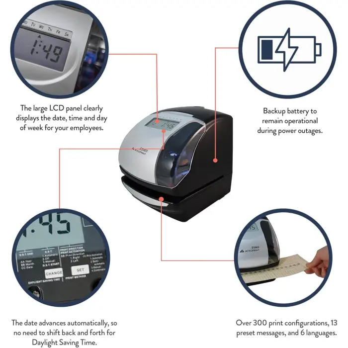 Acroprint ES900 Heavy-Duty Time Clock and Document Stamp variant 1