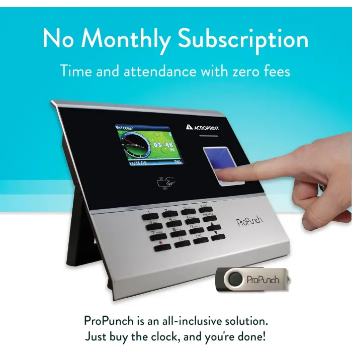 Acroprint ProPunch Fingerprint, PIN, RFID Time Clock System variant 4