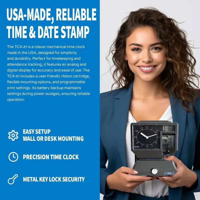 AMANO TCX-21 Time Clock and Document Stamp variant 1