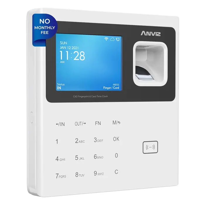 ANVIZ CX2 Fingerprint, PIN, RFID Time Clock Terminal White variant 2