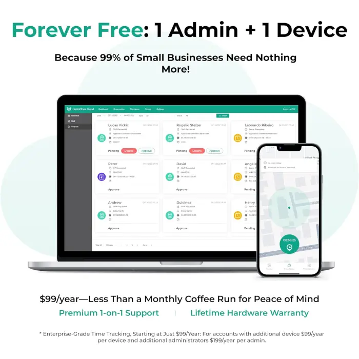 ANVIZ CX2 Fingerprint, PIN, RFID Time Clock Terminal Black variant 1