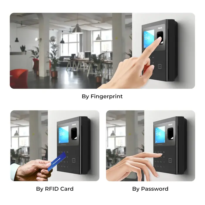 ANVIZ CX2 Fingerprint, PIN, RFID Time Clock Terminal Black variant 3