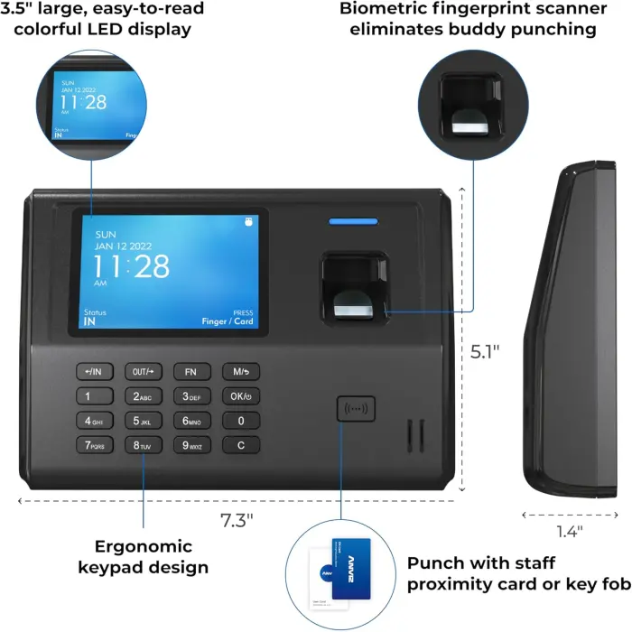 ANVIZ CX3 Fingerprint Time Clock System variant 6