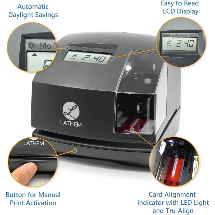 Lathem 1600E Time Clock and Document Stamp variant 2