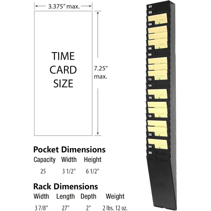 Lathem Time Card Rack 25-7EX for 7 inch Time Cards 25-Pocket variant 1