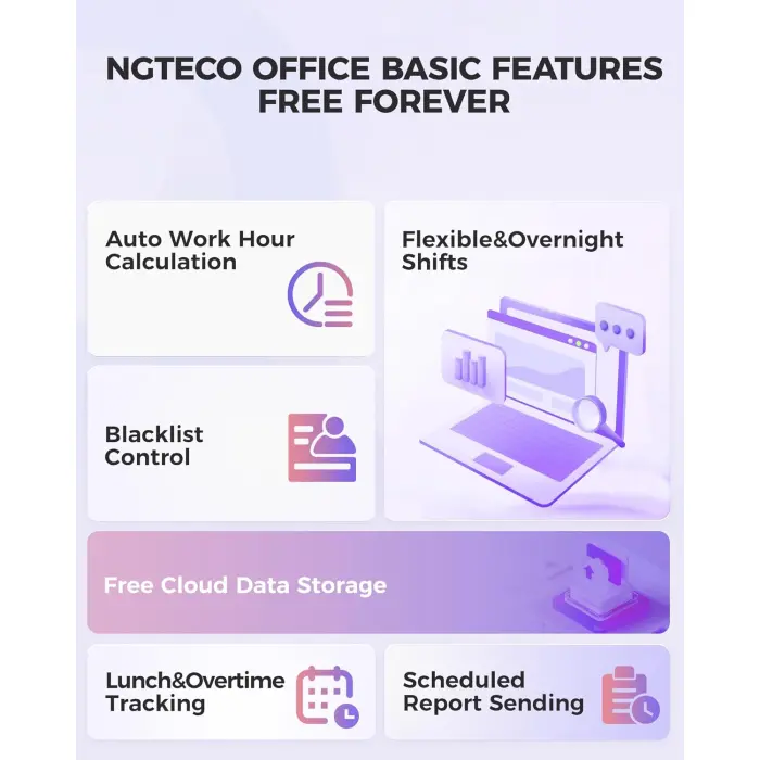 NGTeco TC7 Multi-Biometric Time Clock Terminal variant 2