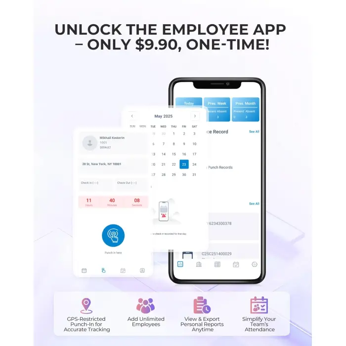 NGTeco TC7 Multi-Biometric Time Clock Terminal variant 4