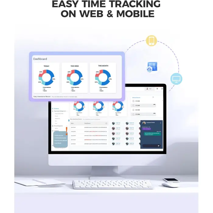 NGTeco TC4 Fingerprint Time Clock Terminal variant 3