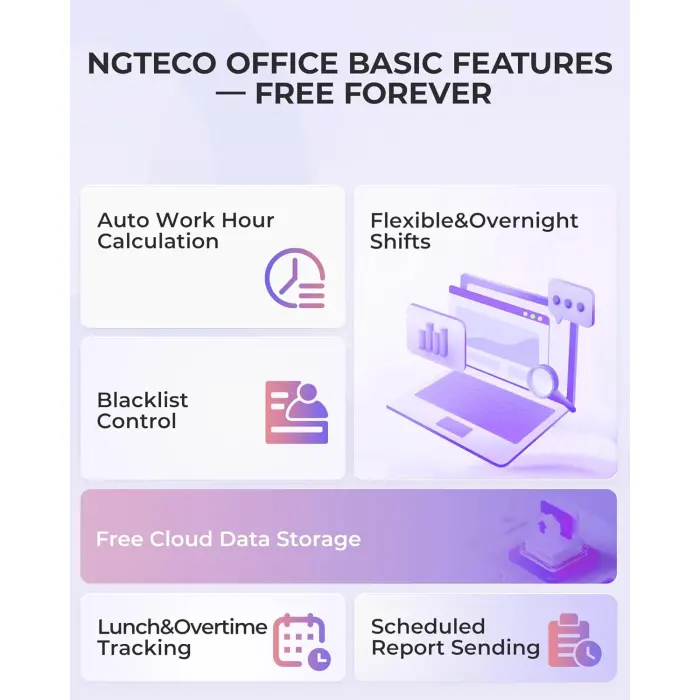 NGTeco TC4 Fingerprint Time Clock Terminal variant 4