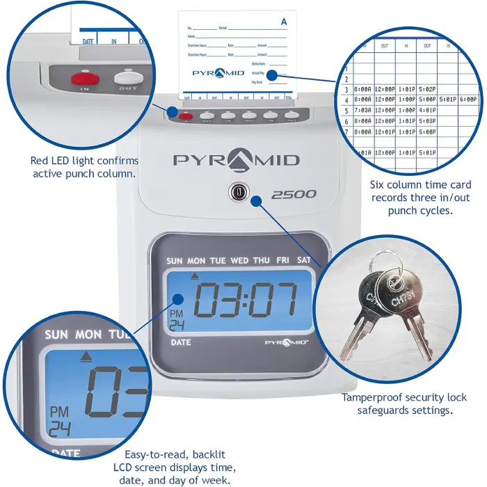 Pyramid 2500K1 Auto-Align Time Clock Bundle variant 1