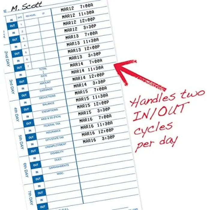 Pyramid Time Cards for 3500, 3500SS, 3600SS, 3700 1000-Pack variant 2