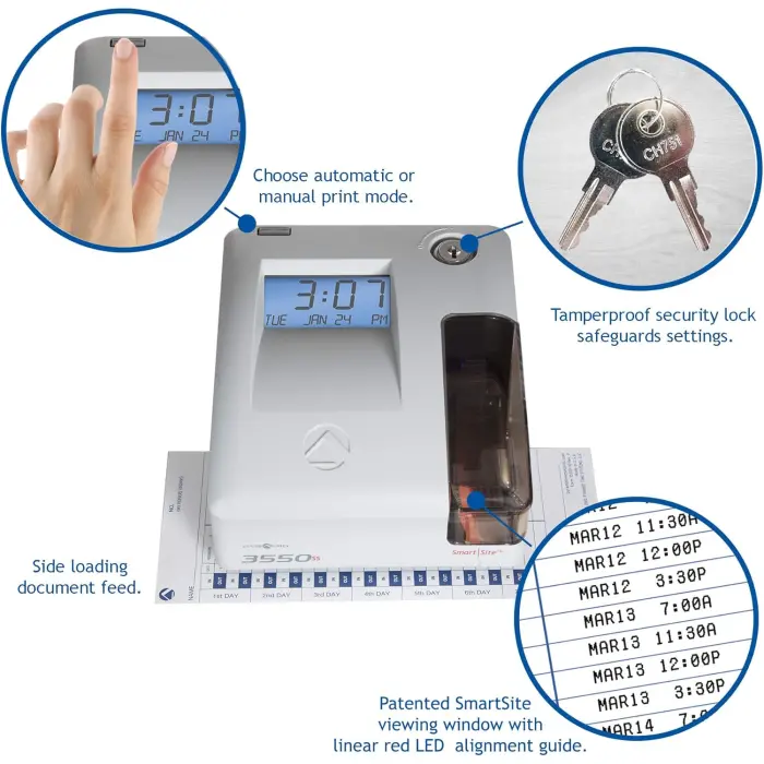 Pyramid 3550SS Time Clock and Document Stamp variant 5