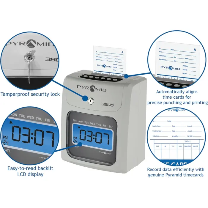 Pyramid 3800 Auto-Align Time Clock Bundle variant 1