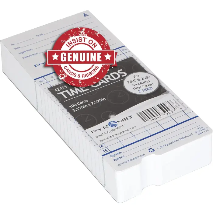 Pyramid Time Cards for 2500, 2600, 2650 100-Pack variant 3
