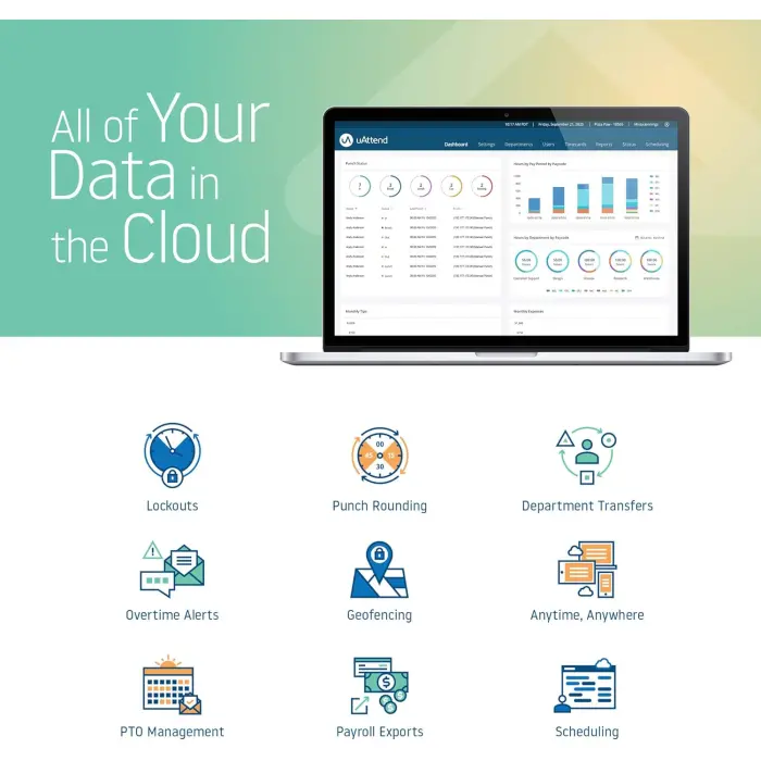 uAttend DR2000 Face and Voice Time Clock Terminal variant 5