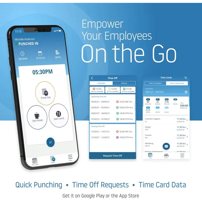 uAttend DR2500 Cloud Face, Voice, Temp Time Clock variant 5