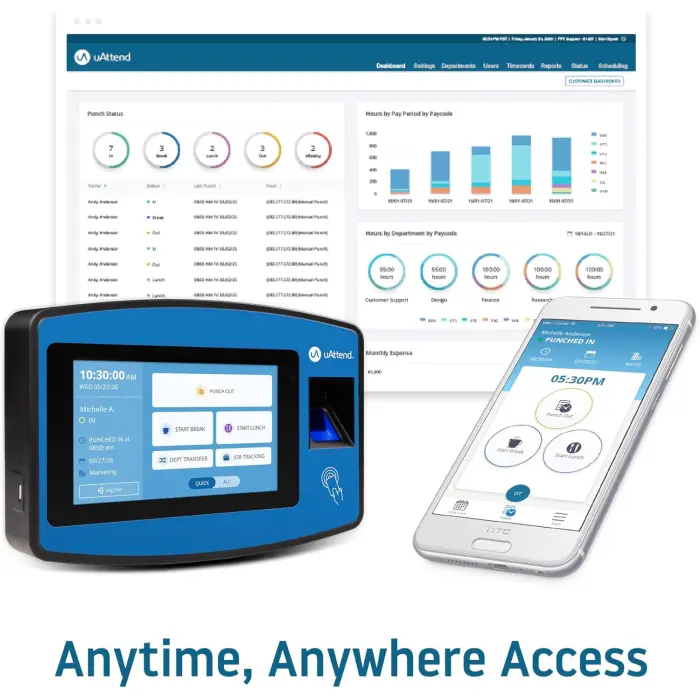 uAttend NX2500 Fingerprint Time Clock Terminal variant 4