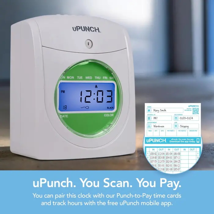 uPunch HN1500 Auto-Align Time Clock Bundle variant 2