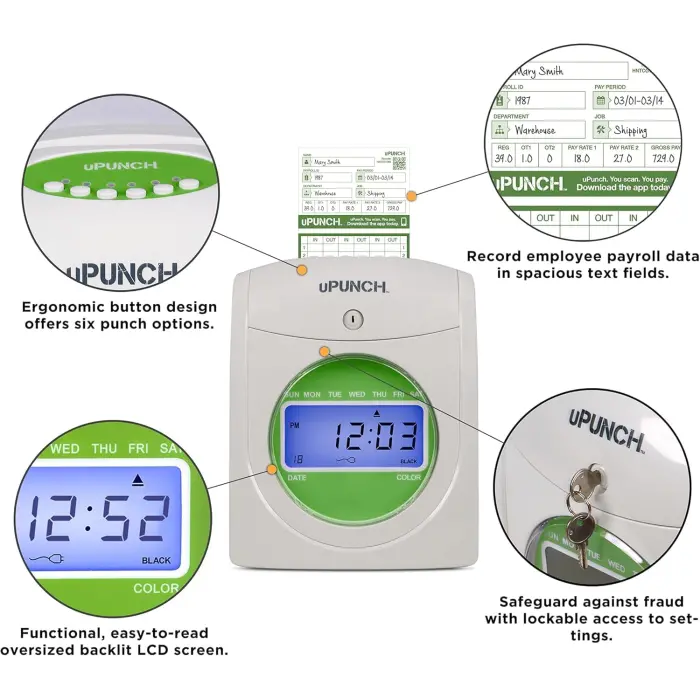 uPunch HN3000 Auto-Align Time Clock variant 4