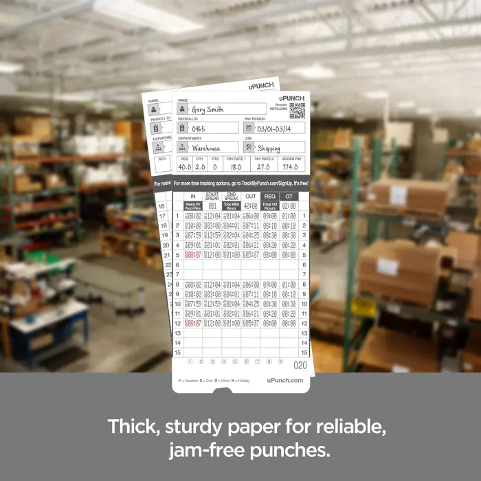 uPunch Time Cards for HN4000 100-Pack variant 3